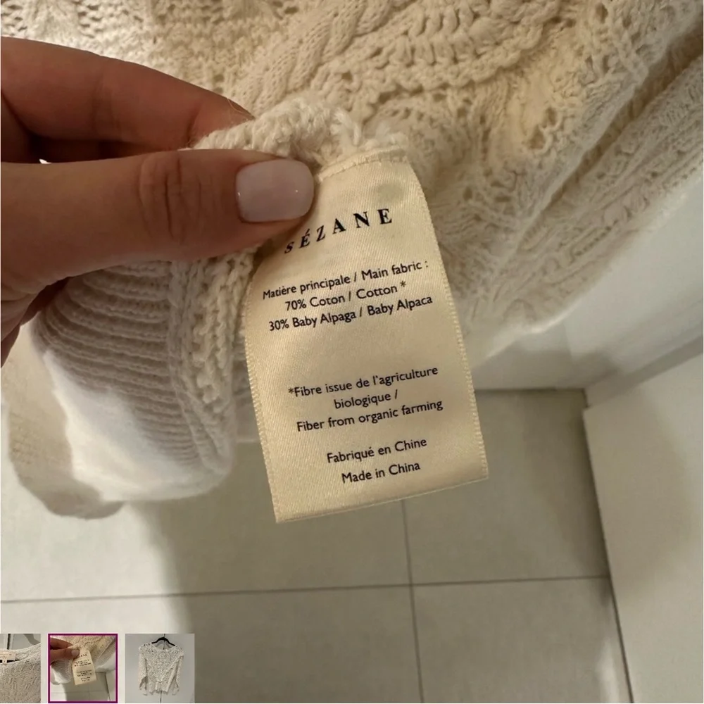 Sezane Alayna Sweater Ecru PERFECT - Picture 4 of 5